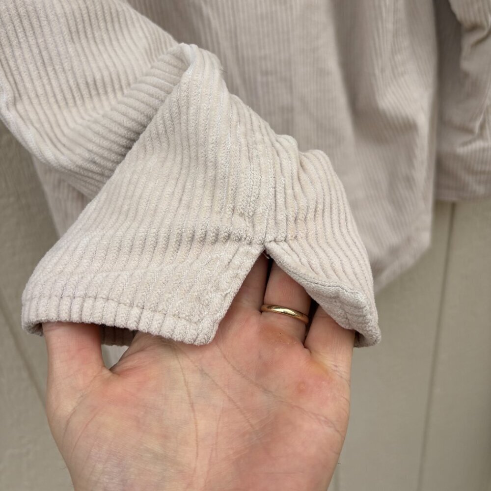 Vintage Eddie Bauer Corduroy Jacket Women's Petite Small Cream Barn Chore Lined - Picture 7 of 9